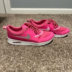 EUC Hot Pink Rhinestoned womens Nikes size 8.5